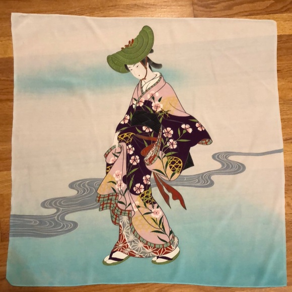 VINTAGE RARE JAPAN GRAPHIC SCARF - Picture 2 of 8